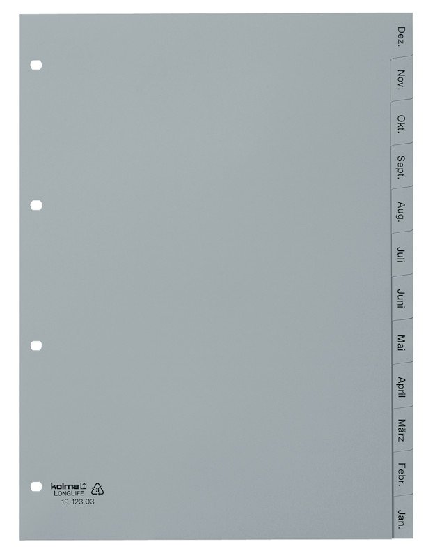 Kolma Register LongLife PVC A4 Dezember-Januar Pic1