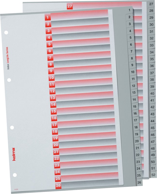 Kolma Register LongLife PVC A4 1-52 mit Indexblatt Pic1