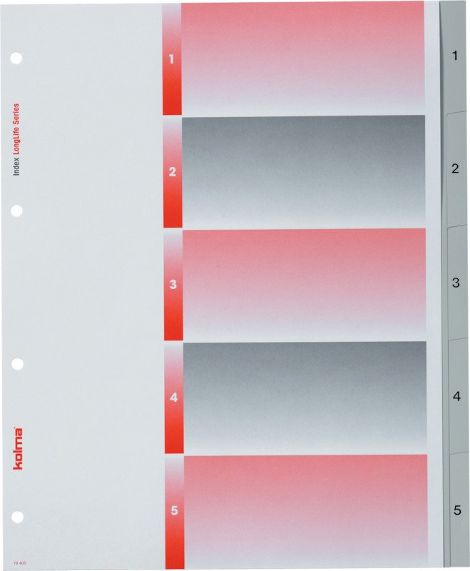Kolma Register LongLife PVC A4 1-5 XL überbreit Pic1