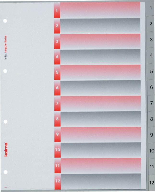 Kolma Register LongLife PVC A4 1-12 XL überbreit Pic1