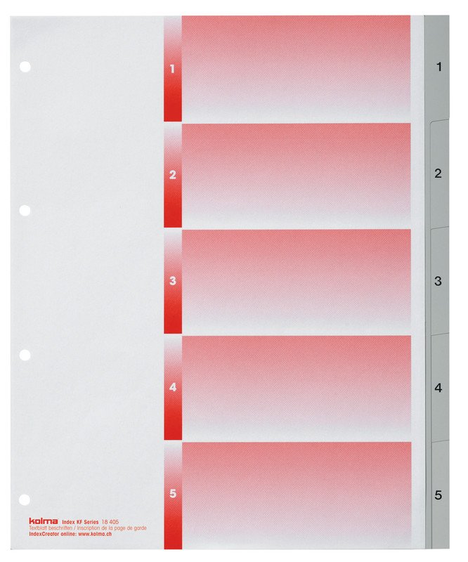 Kolma Register KolmaFlex A4 1-5 XL überbreit Pic1