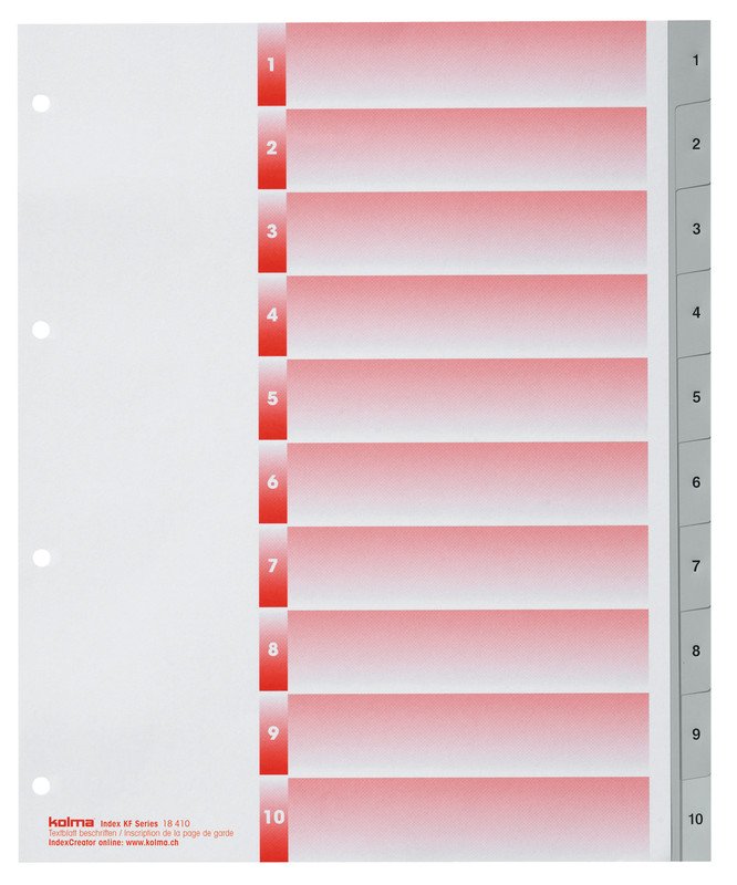 Kolma Register KolmaFlex A4 1-10 XL überbreit Pic1