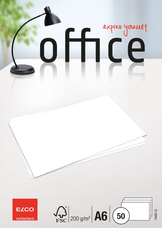 Elco Office Karten blanco A6 200gr à 50 Pic1