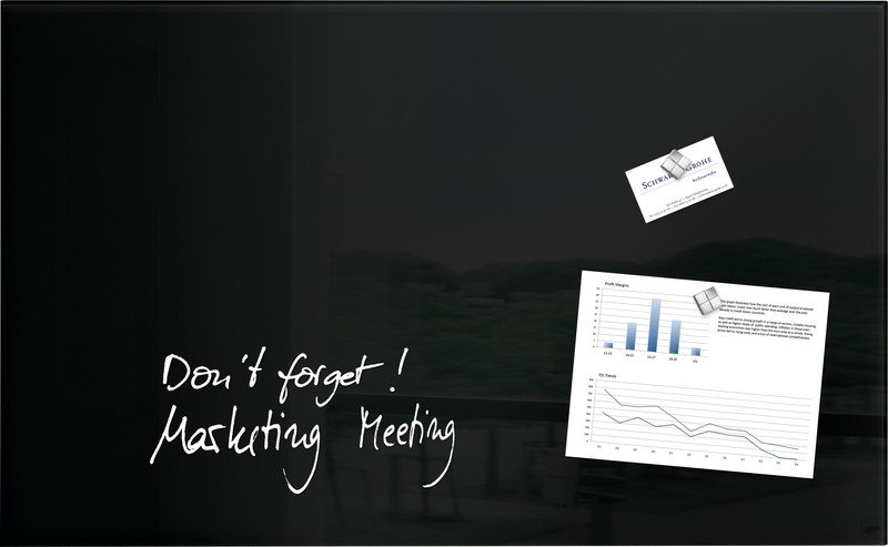 Sigel Glas-Magnetboard schwarz 78x48cm Pic1