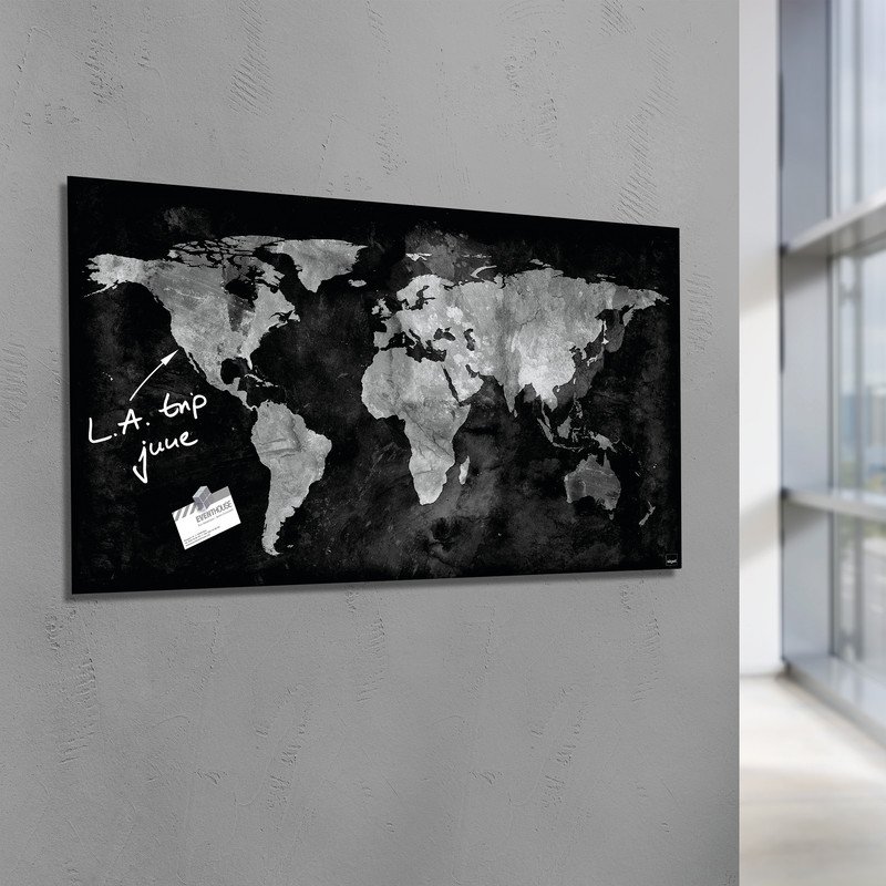 Sigel Glas-Magnetboard artverum 130x55cm World-Map Pic3