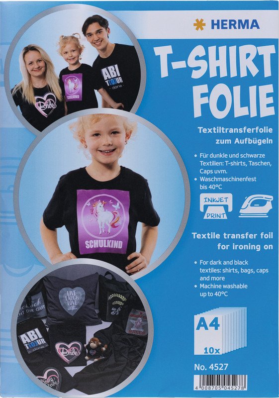 Herma Inkjet T-Shirt Folie für dunkle Textilien à 10 Pic1