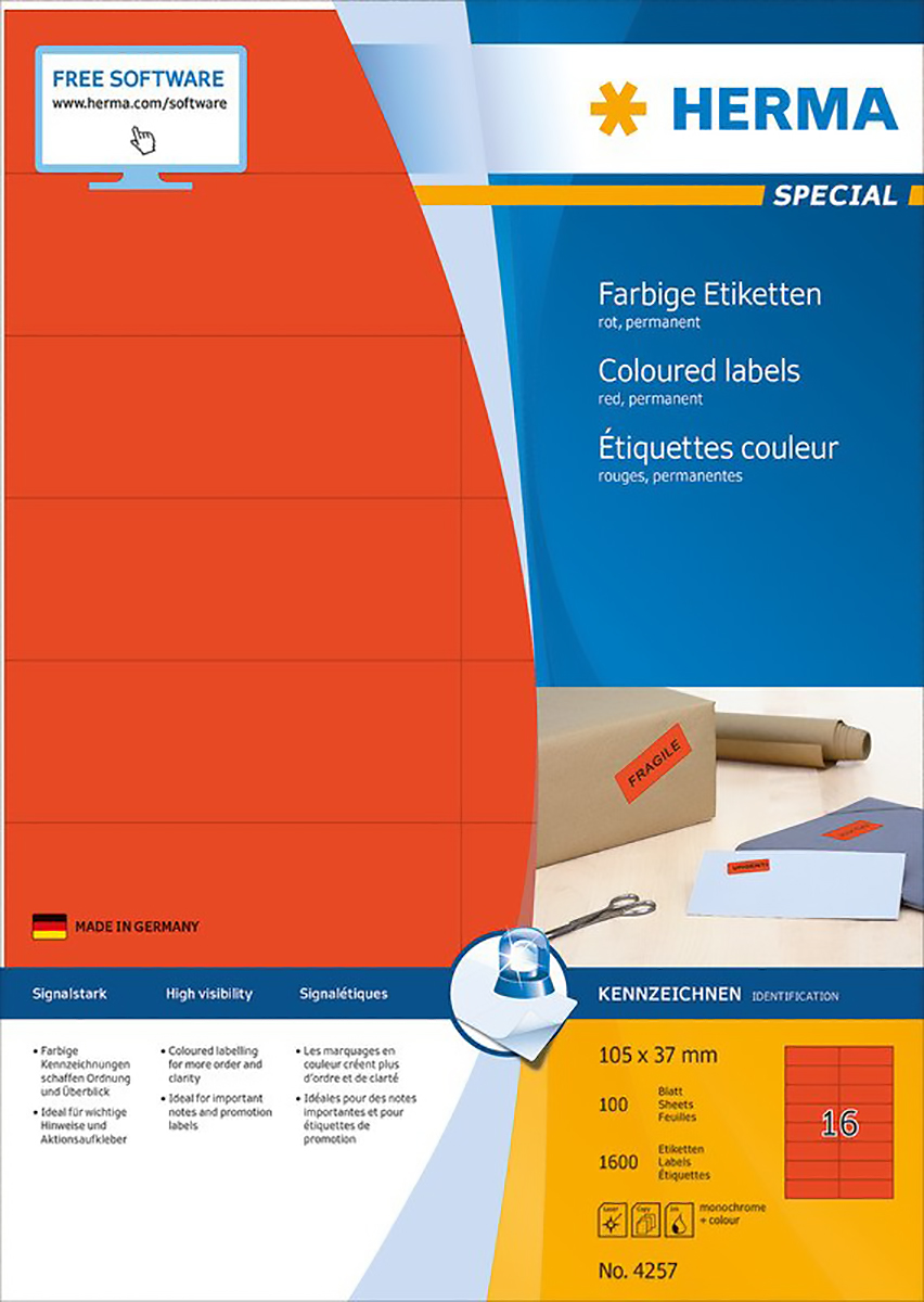 Herma Etiketten farbig 105x37mm à 100 Pic1