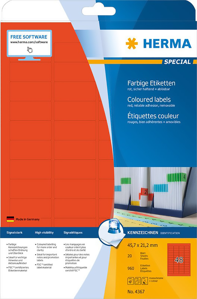 Herma Etiketten farbig 45.7x21.2mm à 20 Pic1
