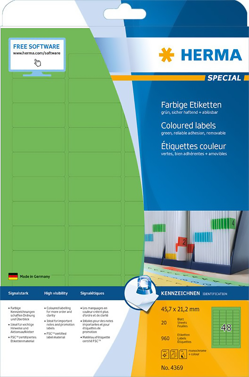 Herma Etiketten farbig 45.7x21.2mm à 20 Pic1