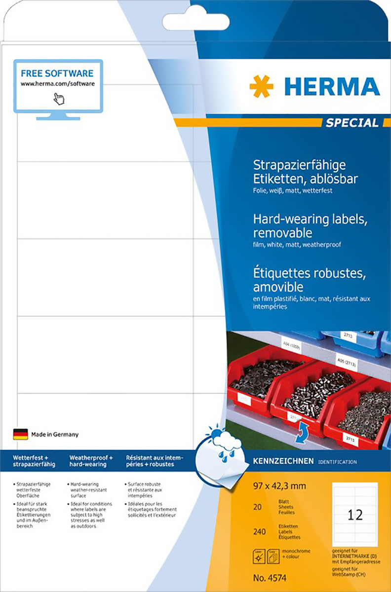 Herma Special Folienetiketten wiederablösbar 97x42.3 Pic1