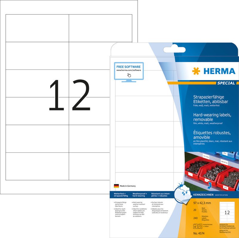 Herma Special Folienetiketten wiederablösbar 97x42.3 Pic2