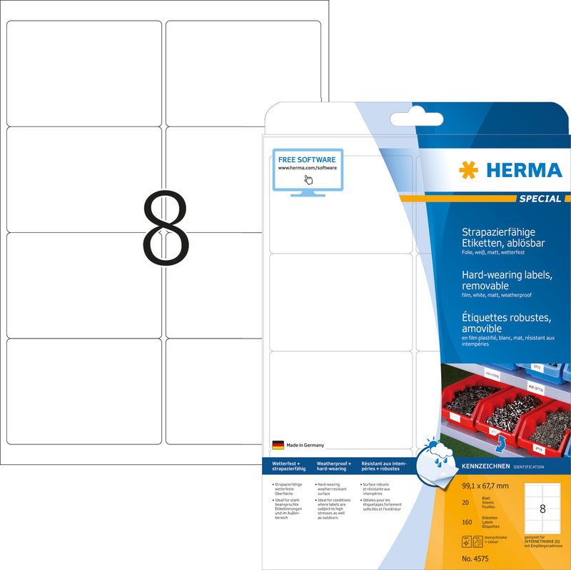 Herma Special Etiketten ablösbar wetterfest 99.1x67.7cm Pic2