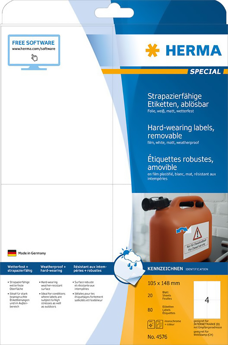 Herma Special Folienetiketten wiederablösbar 105x148 mm Pic1