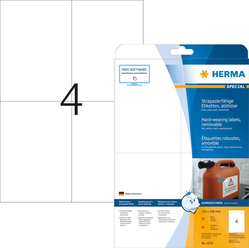 Herma Special Folienetiketten wiederablösbar 105x148 mm Pic2