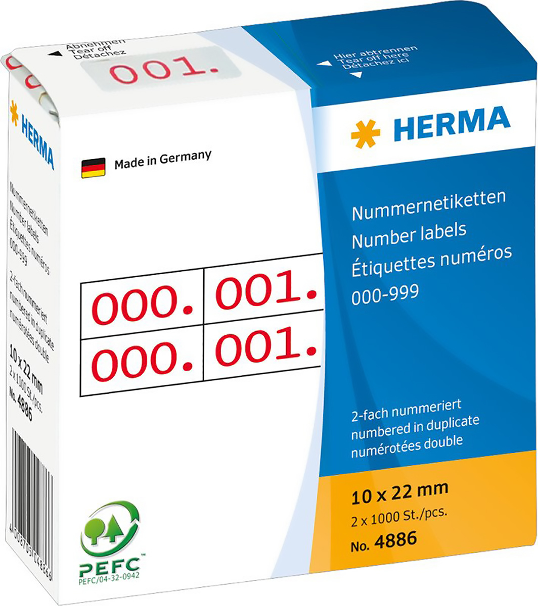 Herma Doppel-Nummer 0-999 10x22mm à 2 x 1000 Pic1
