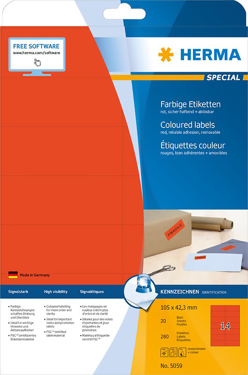 Herma Etiketten farbig 105x42.3mm à 20 Pic1