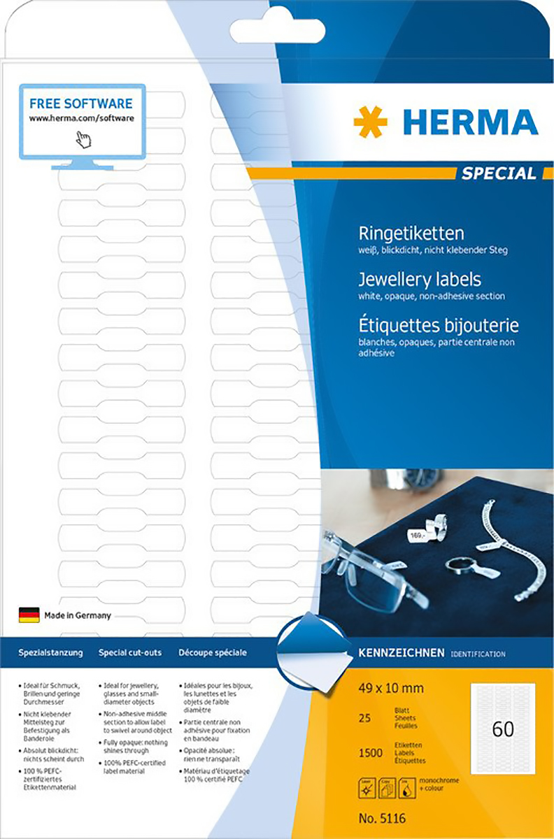 Herma Ringetiketten 49x10mm à 25 Pic1