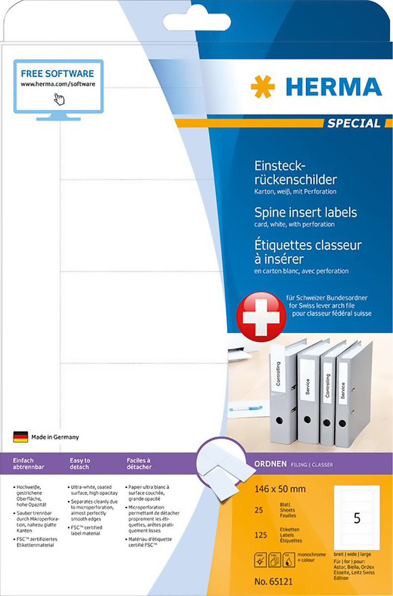 Herma Special Etiquettes classeur à insérer Pic1