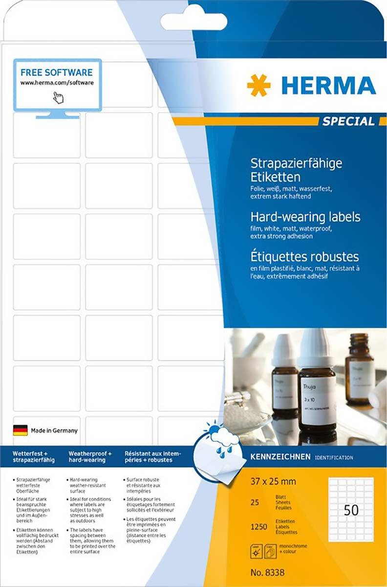 Herma Etiketten strapazierfähig wetterfest 37x25mm à 25 Pic1