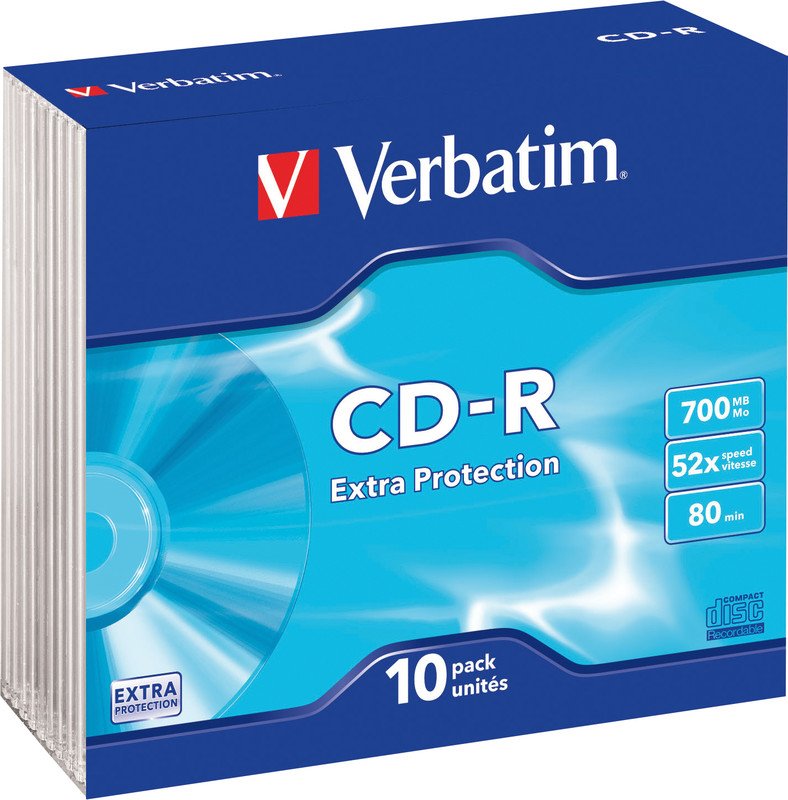 Verbatim CD-R 700/80/52x Slim Case à 10 Pic1