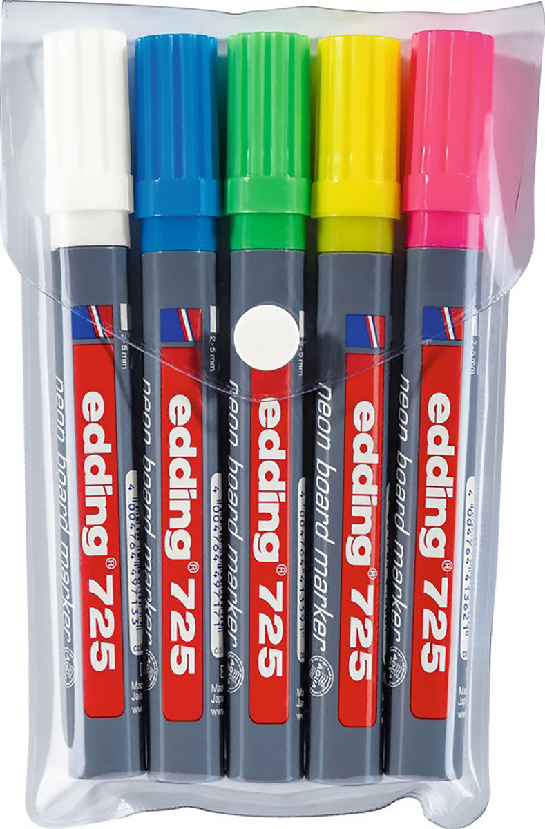 Edding Whiteboard Marker Neon 725-E5 5er Etui Pic1