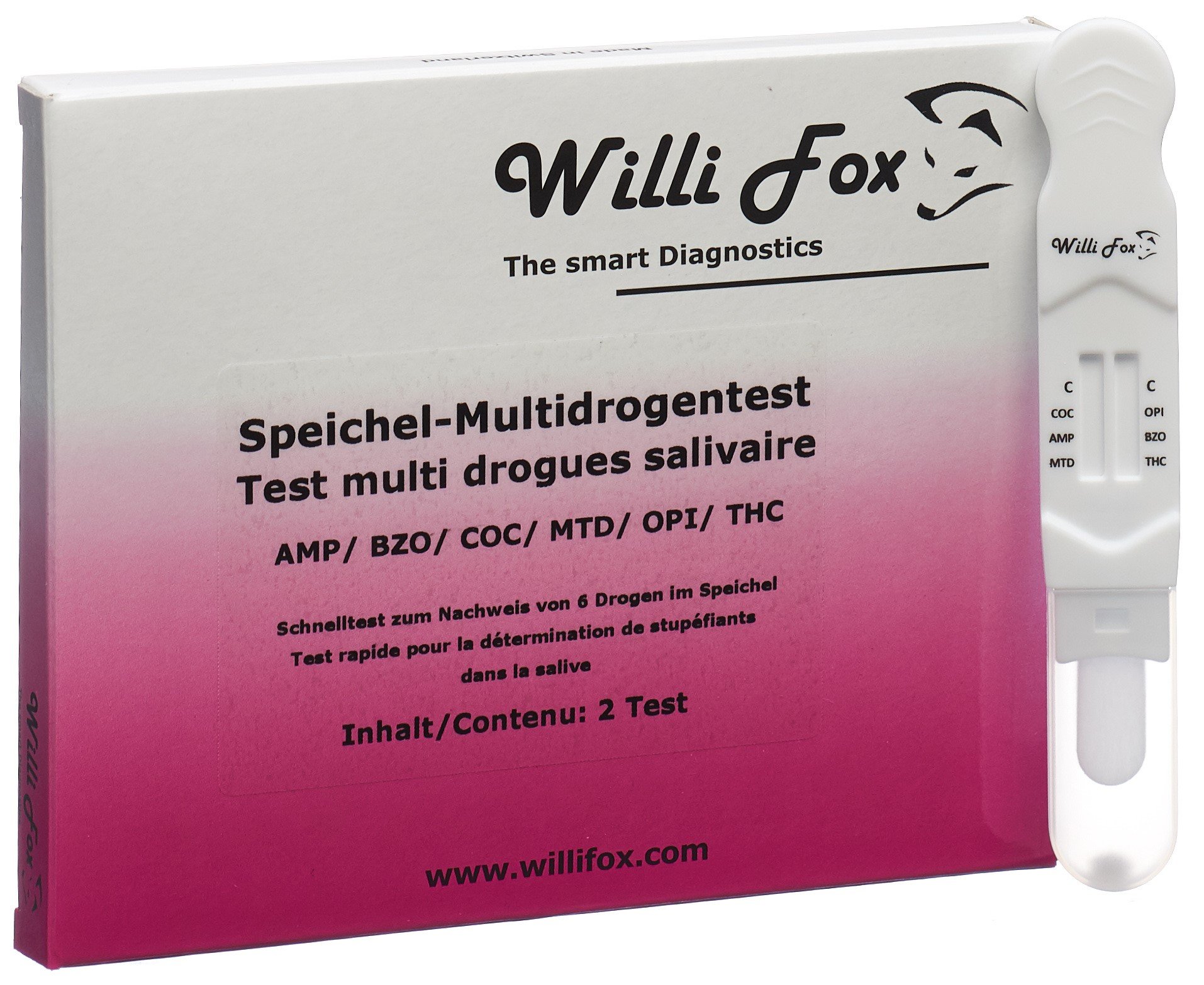 WILLI FOX Drogentest Multi 6 Partydrogen Speichel Pic1