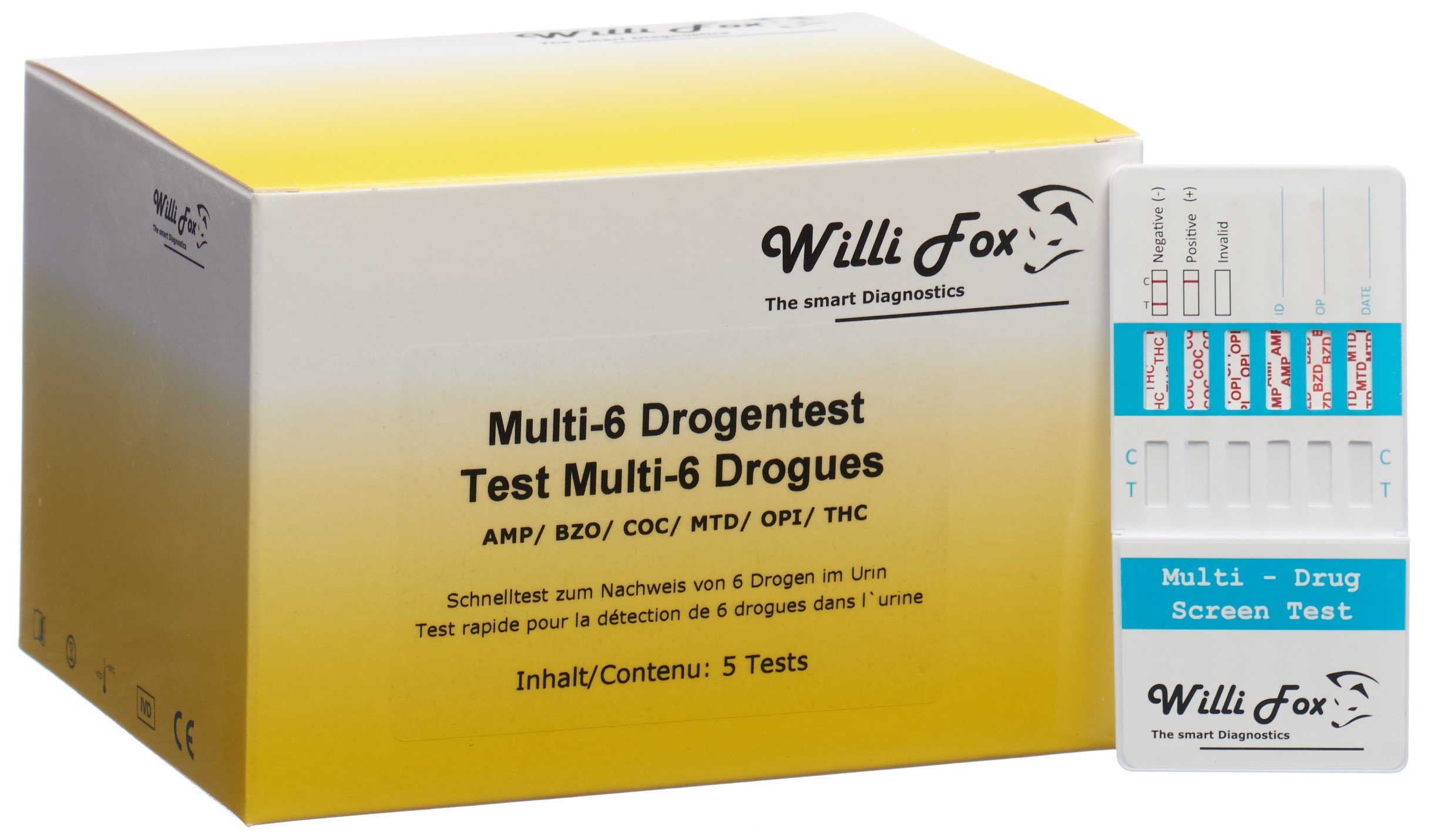 WILLI FOX Drogentest Multi 6 Drogen Urin Pic1