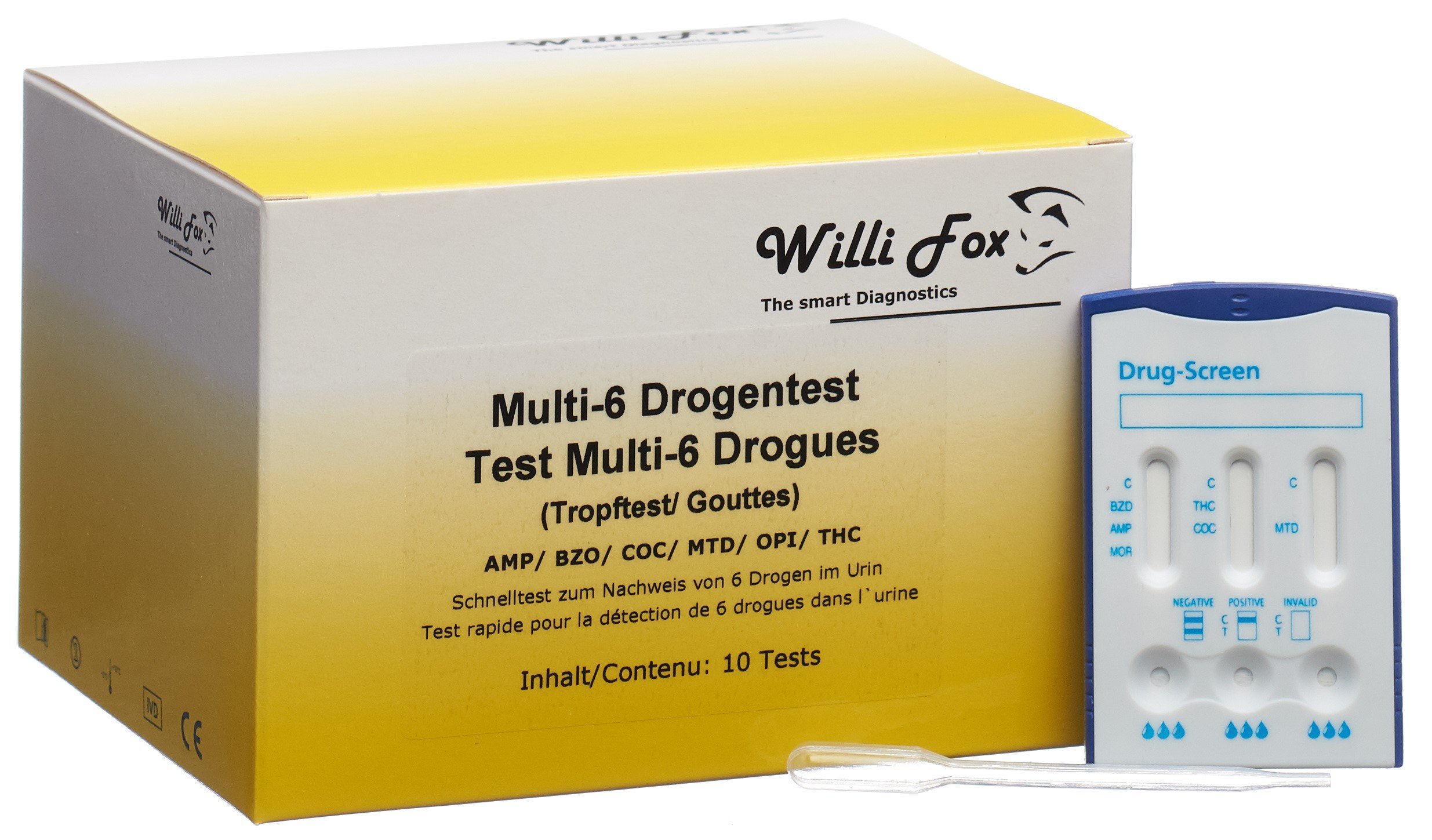 WILLI FOX Drogentest Multi 6 Drogen Tropftest Pic1