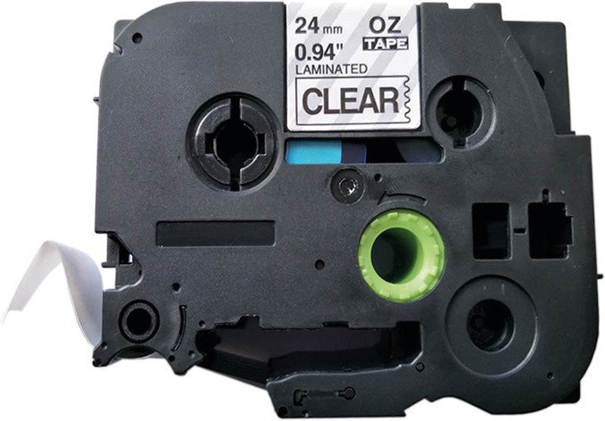 Ruban OZe 24mm transparent-noir (TZE-151) Pic1