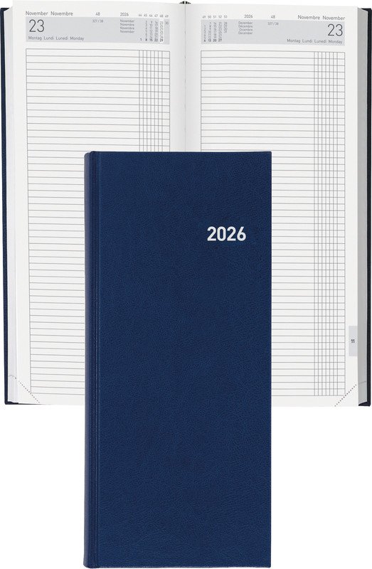 Biella Agenda long Tower 2026 1S/2P bleu Pic1