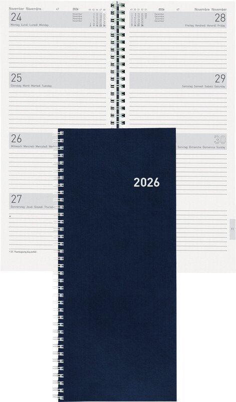 Biella Agenda commercial long Twist 2026 1S/2P bleu WireO Pic1