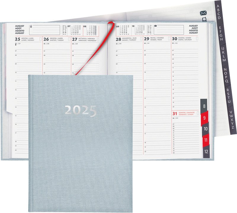 Biella Geschäftsagenda Orario 2025 1W/2S hellblau Pic1