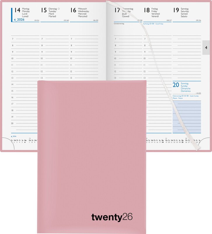 Biella agenda commercial Colorful 2026 1S/2P rose Pic1