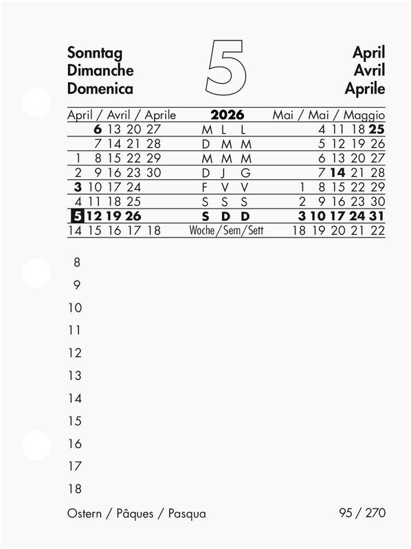 Biella Umlegeblock gelocht klein 2026 8 x 10,8 cm 1T/1S Pic2