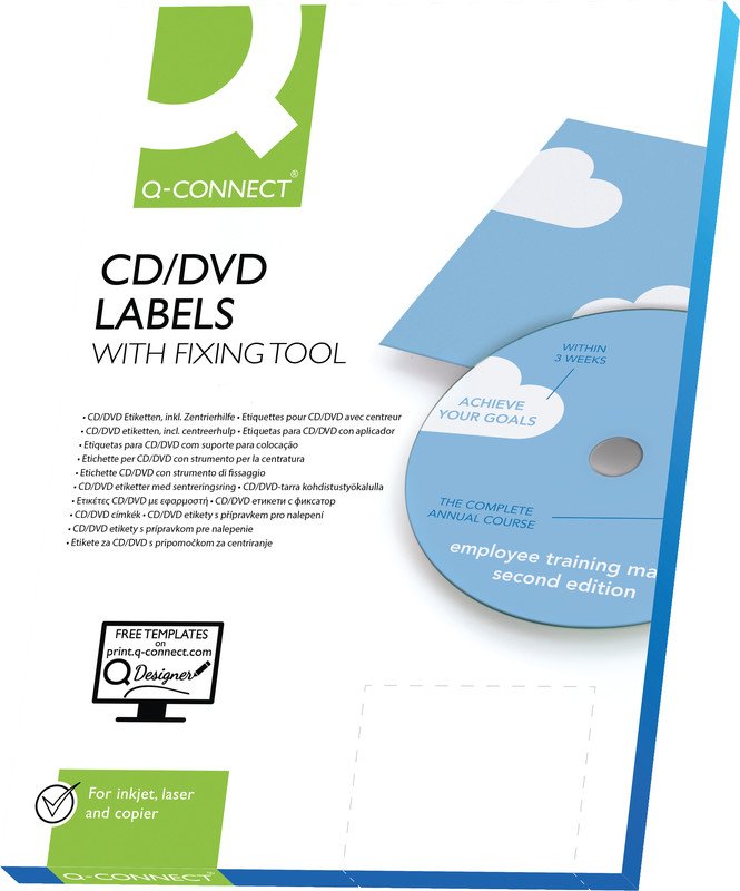 Connect CD/DVD Etiketten 117mm à 50 Pic1