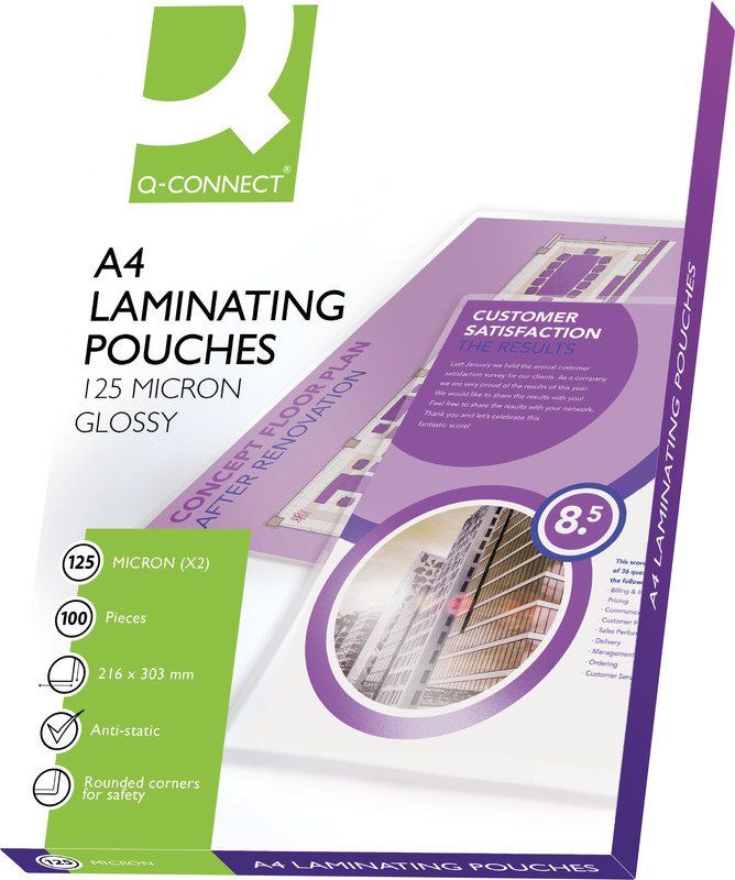 Connect Laminierfolien A4 125 Micron glänzend Pic1