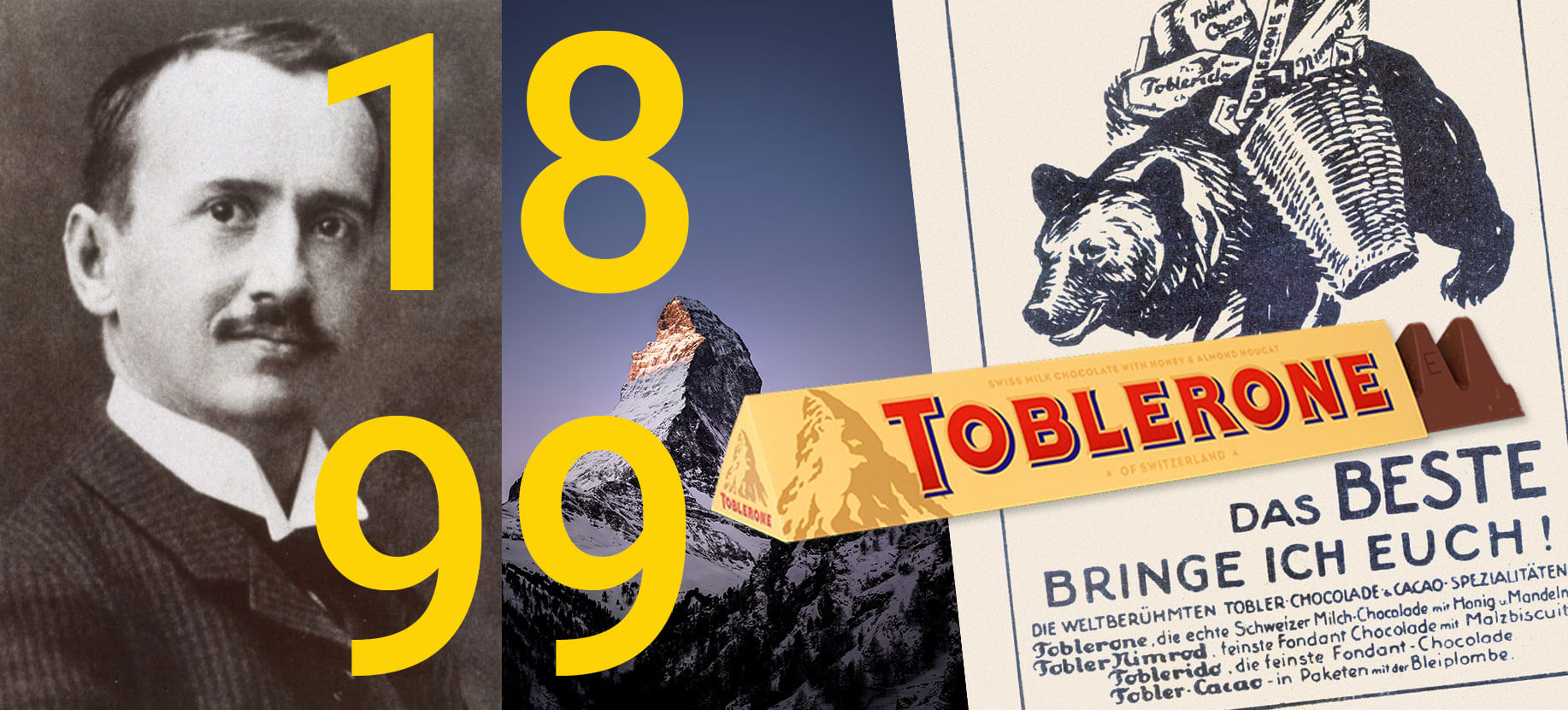 Toblerone mit Berg und Bär