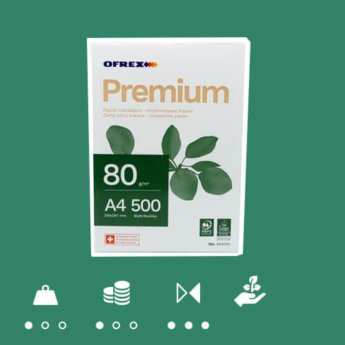 Ofrex Premium Papier A4 PEFC 80gr à 500 Blatt im Ofrex Onlineshop